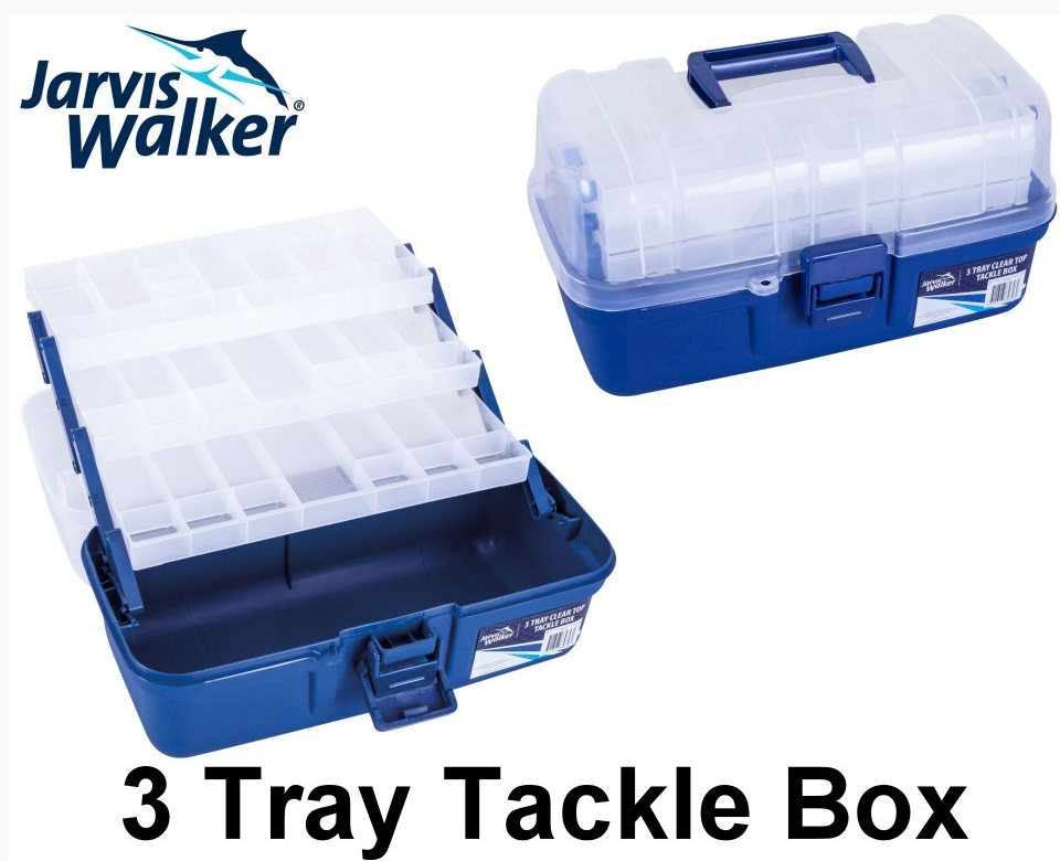 Jarvis Walker Tackle Box 3 Tray - Clear Top - Corrib Tackle