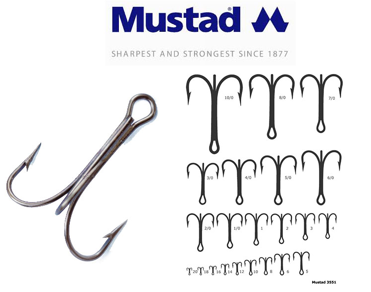 Mustad Treble Hooks 3551 - Corrib Tackle