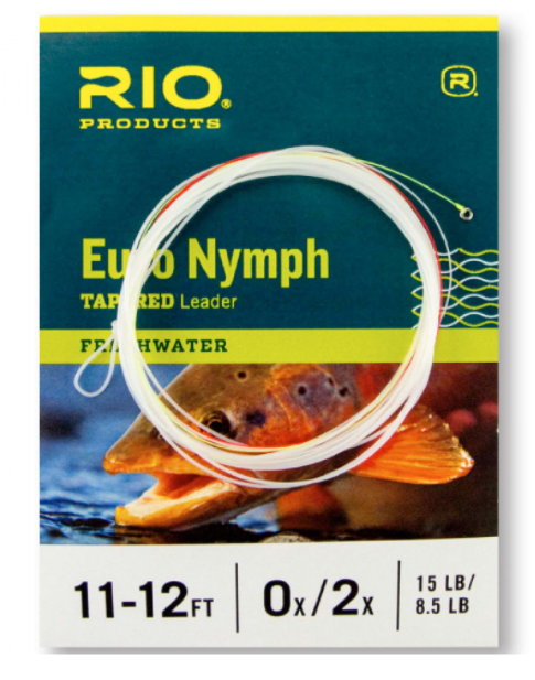 RIO EURO NYMPH 11-12' FT 0X/2X 15LB/8.5 LB FRESHWATER NYLON FLY FISHING LEADERS 